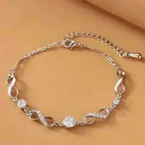 New Rhinestone Sterling Silver Bracelet, Classy and Elegant - Picture 3 of 3